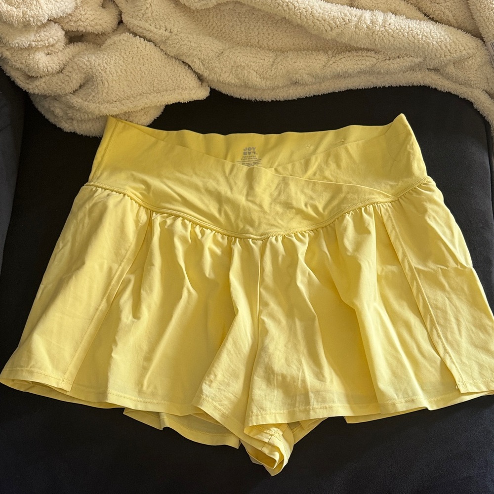 JoyLab Women’s Yellow Cross Waist Athletic Shorts